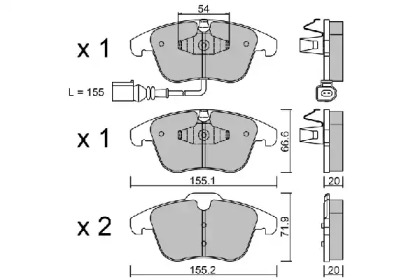 Комплект тормозных колодок BPVW-1023 AISIN